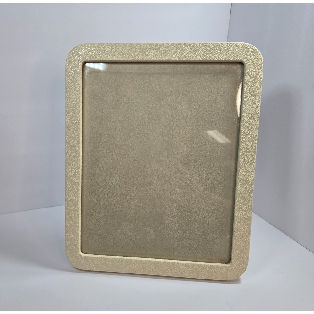 AERIN Beige Shagreen Style Picture Frame 11x9 w/ Suede Back – Holds 8x10 Photo-